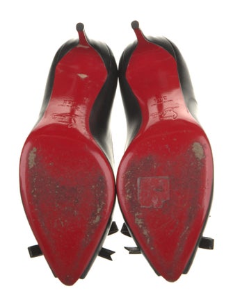 Christian Louboutin Leather Bow Accents Pumps