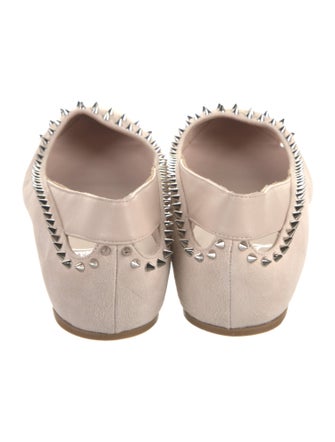 Christian Louboutin Spike Accents Suede Ballet Flats