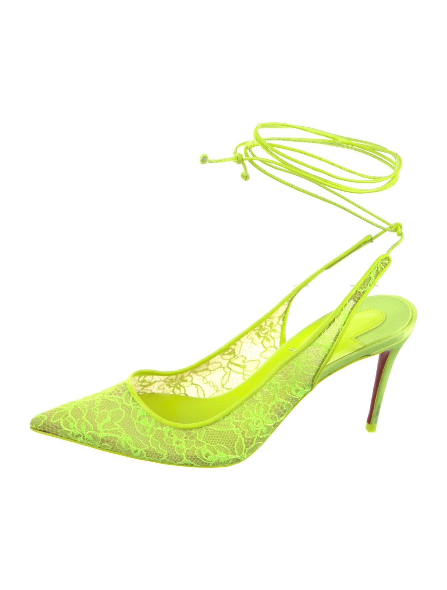 Christian Louboutin Lace Printed Slingback Pumps