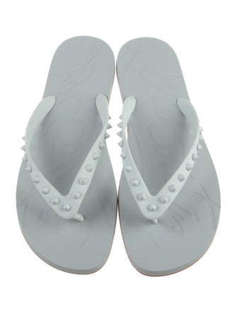 Christian Louboutin Spike Accents Rubber Flip Flops