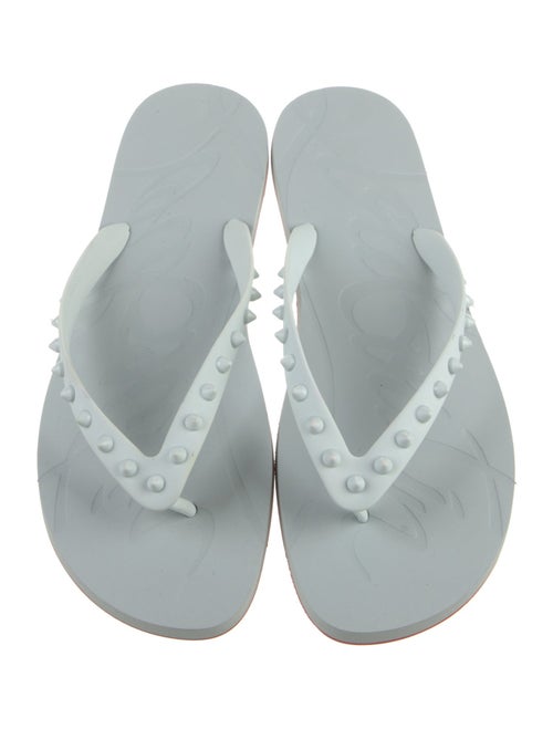 Christian Louboutin Spike Accents Rubber Flip Flops
