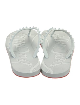 Christian Louboutin Spike Accents Rubber Flip Flops