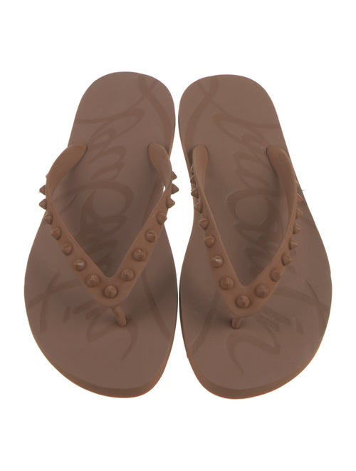 Christian Louboutin Spike Accents Rubber Flip Flops