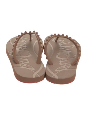Christian Louboutin Spike Accents Rubber Flip Flops