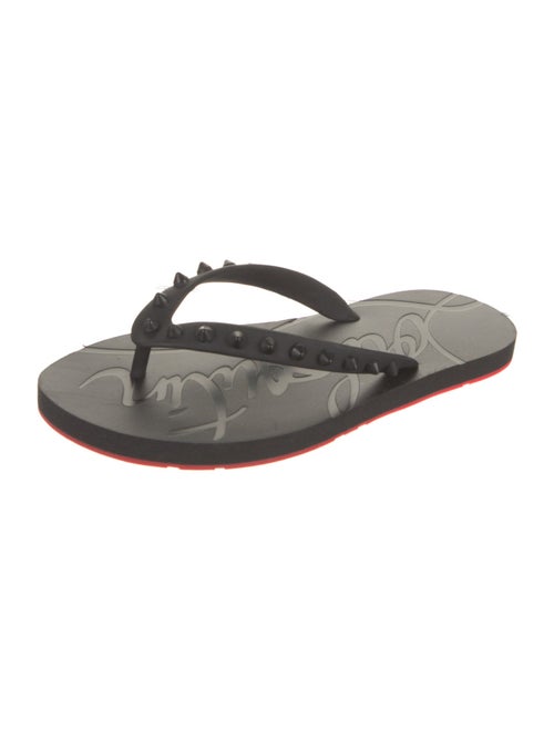 Christian Louboutin Spike Accents Rubber Flip Flops