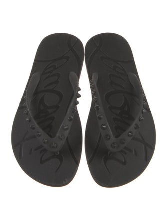 Christian Louboutin Spike Accents Rubber Flip Flops