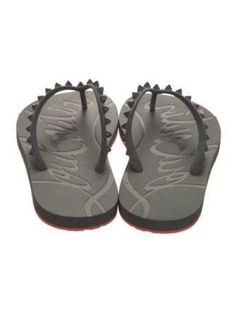 Christian Louboutin Spike Accents Rubber Flip Flops