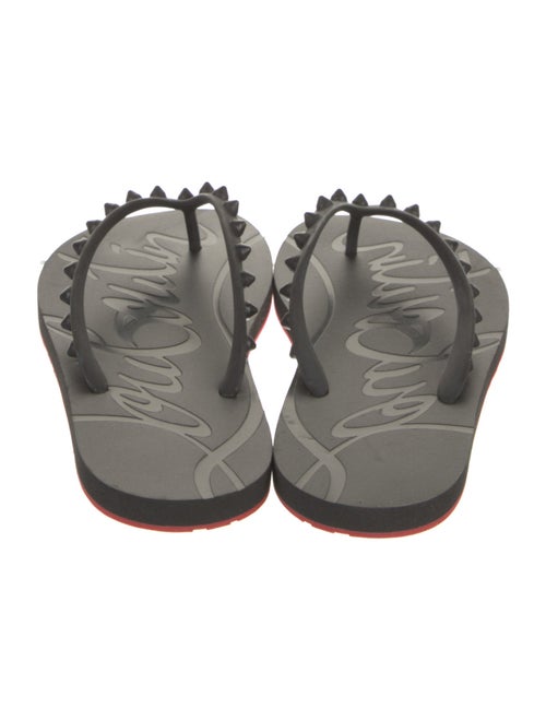 Christian Louboutin Spike Accents Rubber Flip Flops