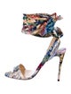 Christian Louboutin Satin Floral Print Sandals