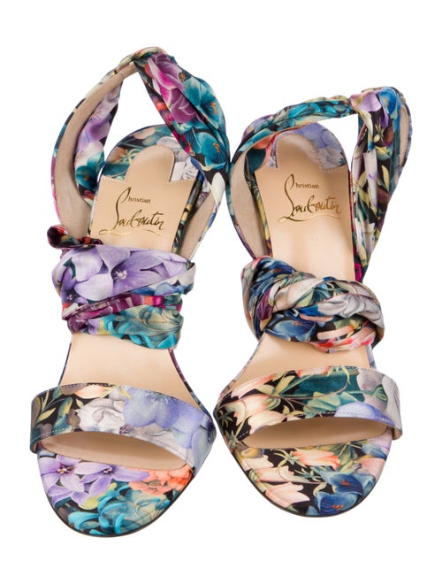 Christian Louboutin Satin Floral Print Sandals