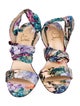 Christian Louboutin Satin Floral Print Sandals