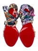 Christian Louboutin Satin Floral Print Sandals