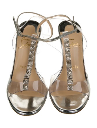 Christian Louboutin Spike Accents PVC T-Strap Sandals