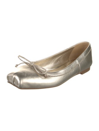 Christian Louboutin Leather Bow Accents Ballet Flats