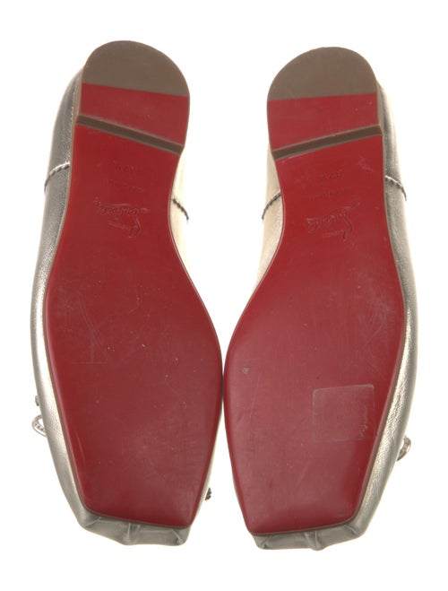 Christian Louboutin Leather Bow Accents Ballet Flats