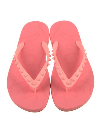 Christian Louboutin Spike Accents Rubber Flip Flops