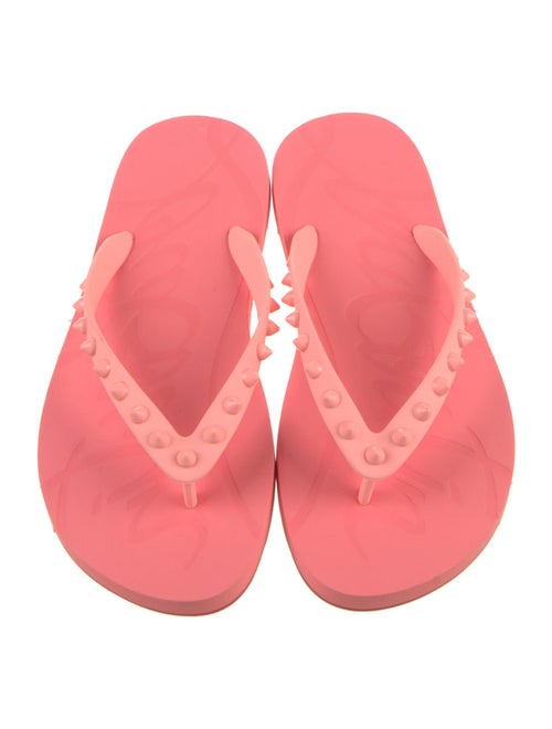 Christian Louboutin Spike Accents Rubber Flip Flops