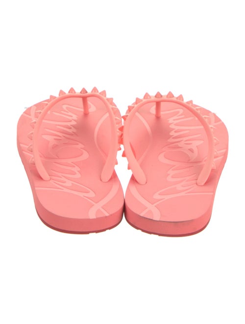 Christian Louboutin Spike Accents Rubber Flip Flops