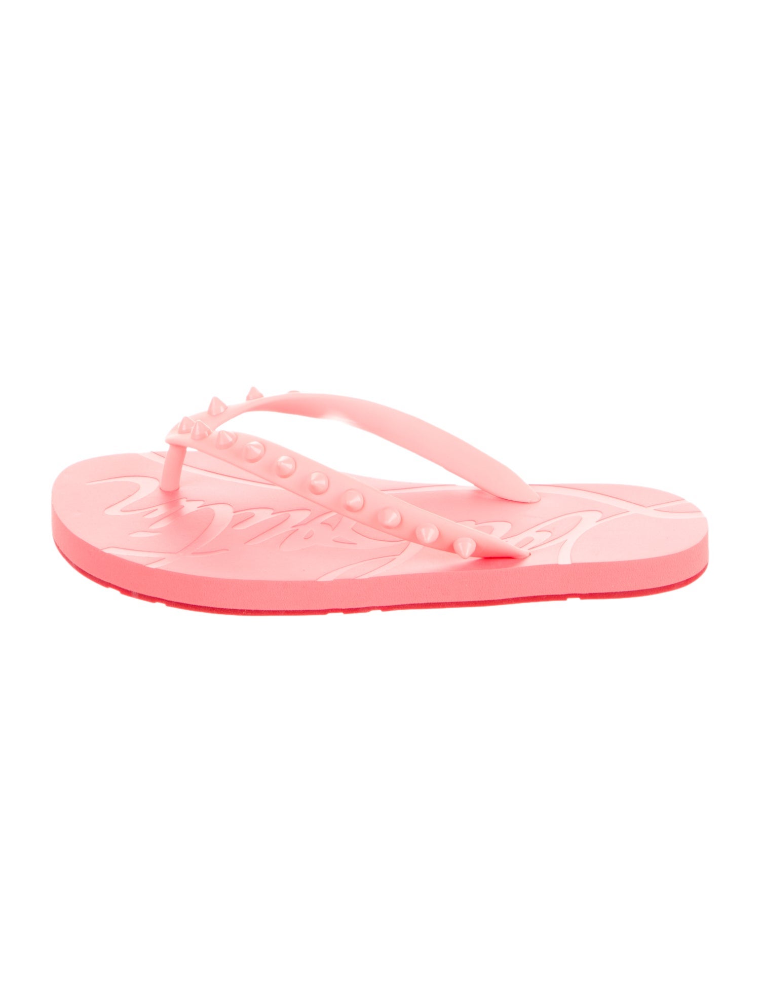 Christian Louboutin Spike Accents Rubber Flip Flops