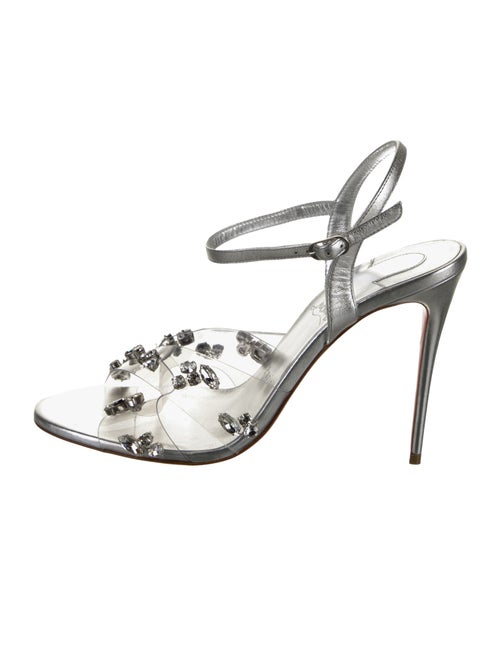 Christian Louboutin PVC Crystal Embellishments Slingback Sandals