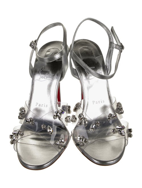 Christian Louboutin PVC Crystal Embellishments Slingback Sandals