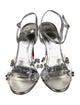 Christian Louboutin PVC Crystal Embellishments Slingback Sandals