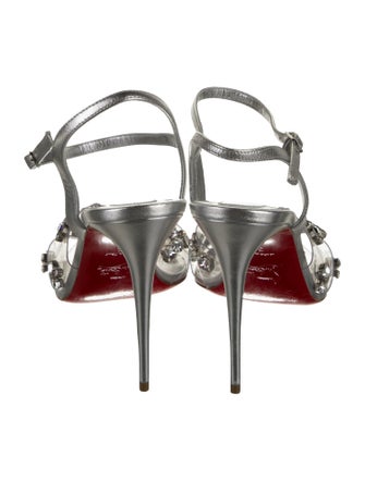 Christian Louboutin PVC Crystal Embellishments Slingback Sandals