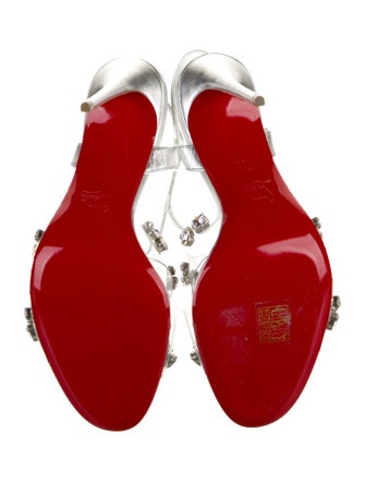 Christian Louboutin PVC Crystal Embellishments Slingback Sandals