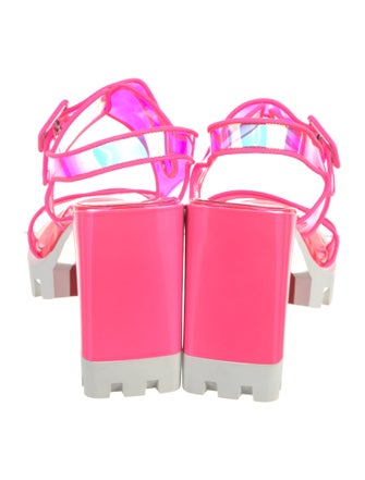 Christian Louboutin PVC Colorblock Pattern Slingback Sandals