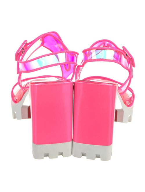 Christian Louboutin PVC Colorblock Pattern Slingback Sandals