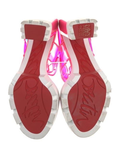 Christian Louboutin PVC Colorblock Pattern Slingback Sandals