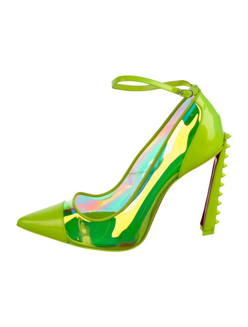 Christian Louboutin Spike Accents PVC Slingback Pumps