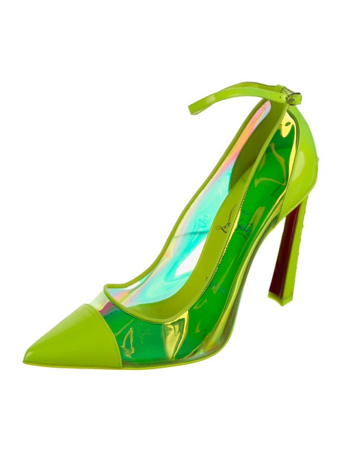 Christian Louboutin Spike Accents PVC Slingback Pumps