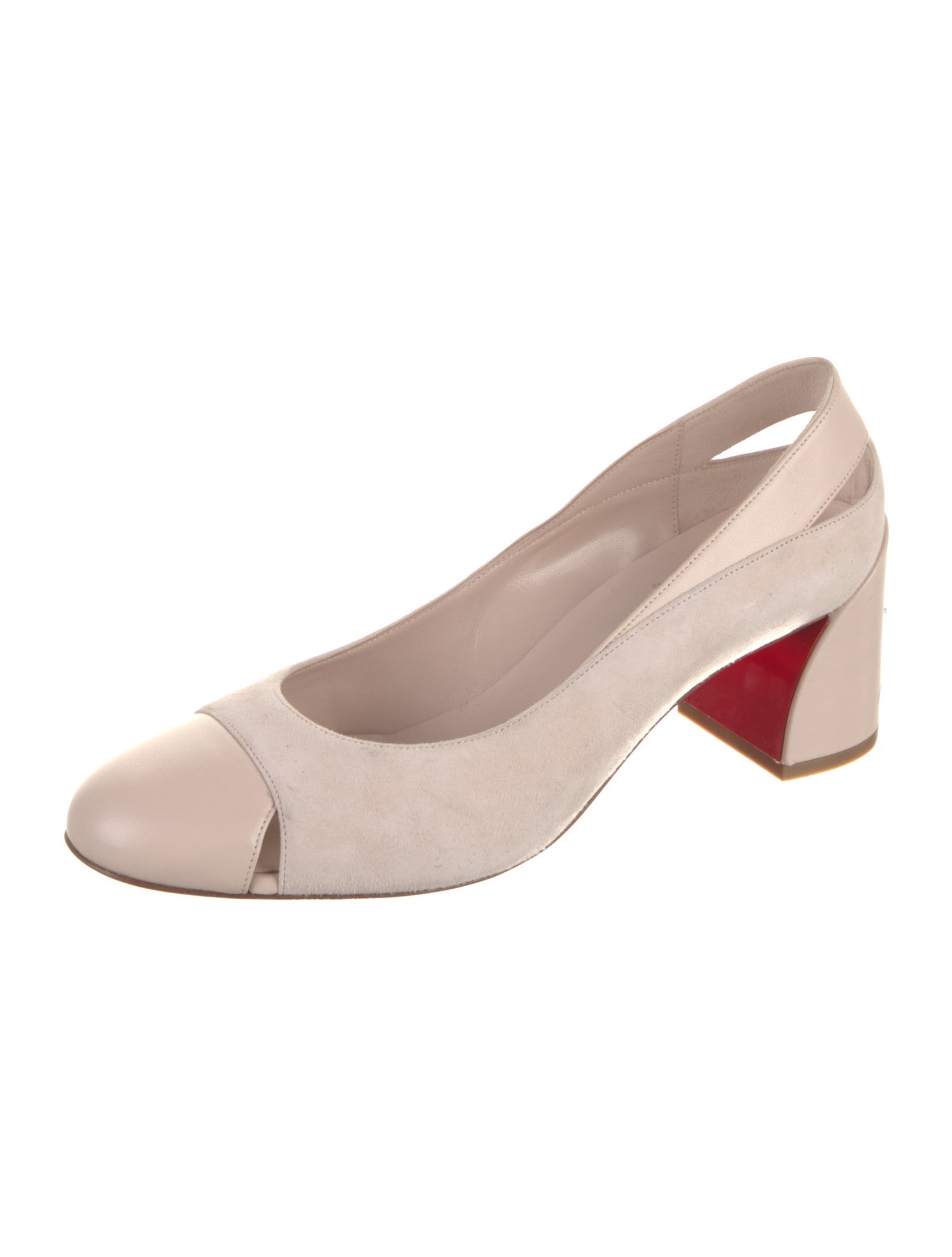 Christian Louboutin Suede Cutout Accent Pumps