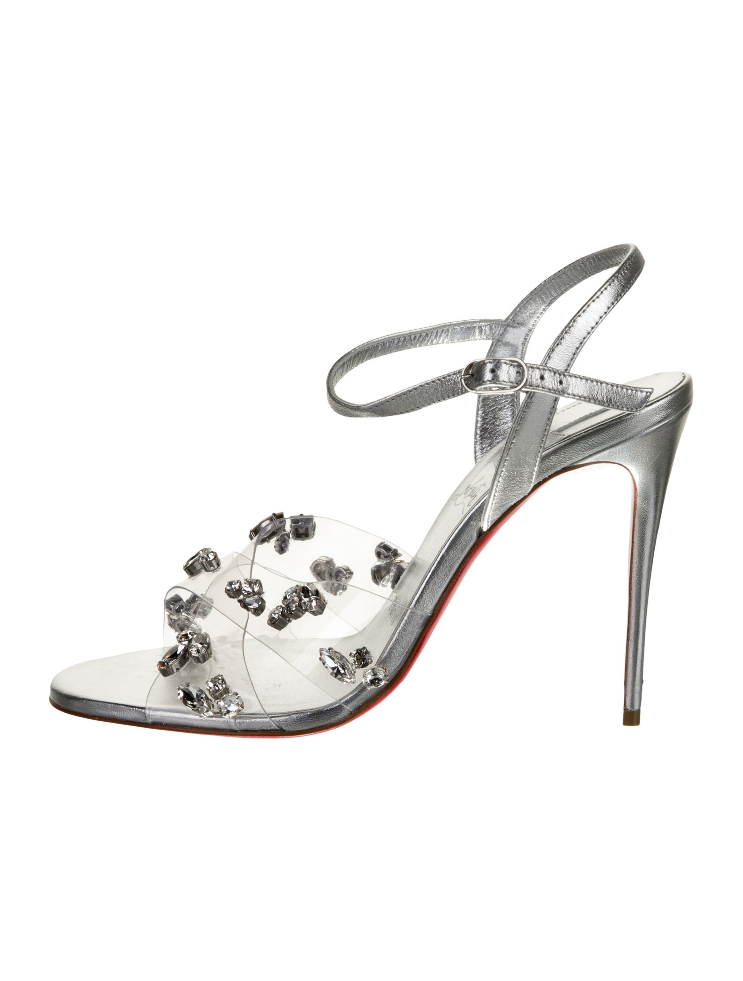 Christian Louboutin PVC Crystal Embellishments Sandals