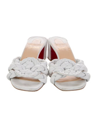 Christian Louboutin Leather Braided Accents Slides