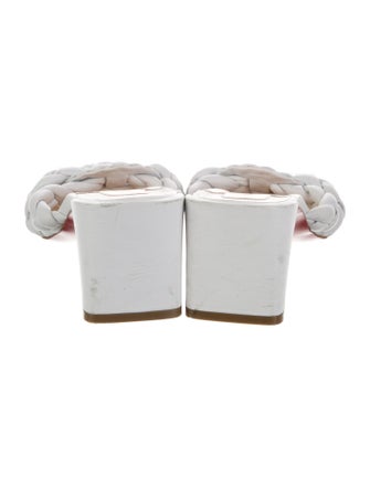 Christian Louboutin Leather Braided Accents Slides