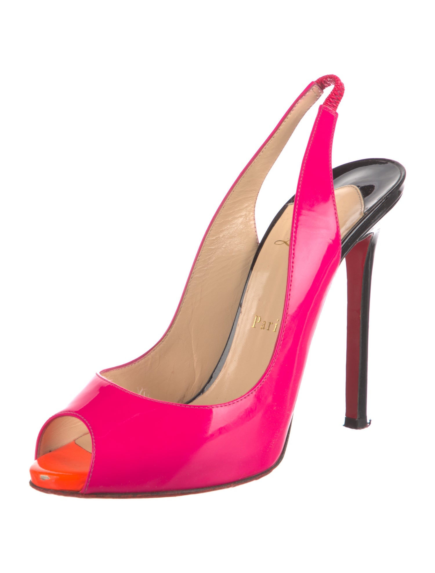Christian Louboutin Patent Leather Slingback Pumps