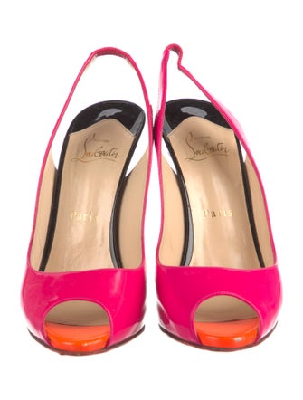 Christian Louboutin Patent Leather Slingback Pumps