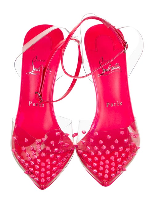 Christian Louboutin Spike Accents PVC Slingback Pumps
