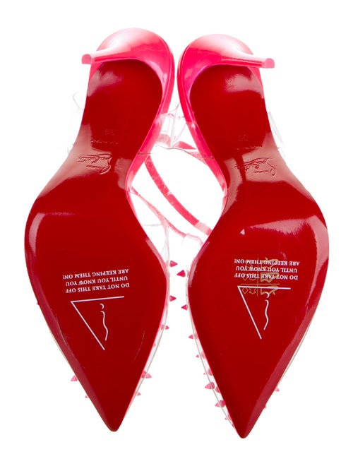 Christian Louboutin Spike Accents PVC Slingback Pumps