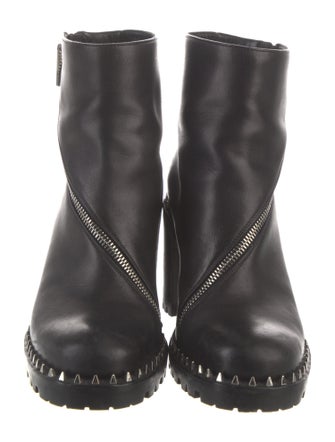 Christian Louboutin Spike Accents Leather Boots