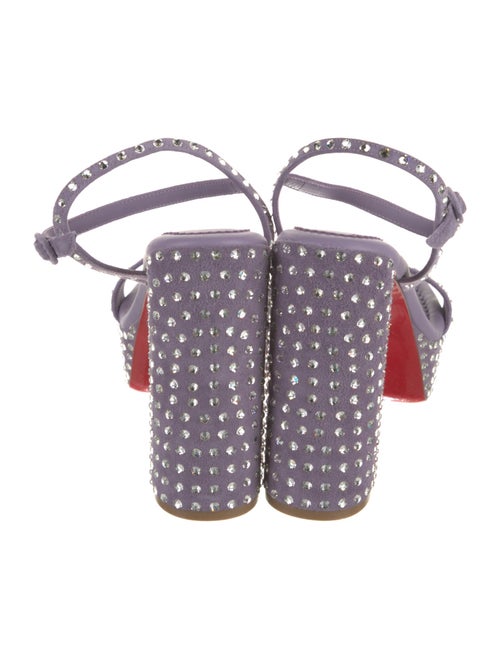Christian Louboutin Suede Crystal Embellishments Slingback Sandals