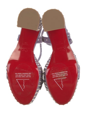 Christian Louboutin Suede Crystal Embellishments Slingback Sandals