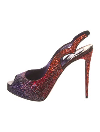Christian Louboutin Crystal Printed Slingback Sandals