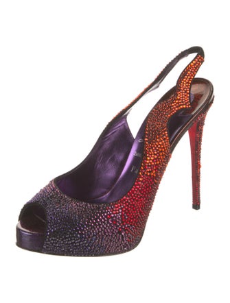 Christian Louboutin Crystal Printed Slingback Sandals