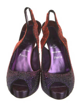 Christian Louboutin Crystal Printed Slingback Sandals