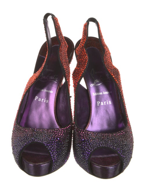 Christian Louboutin Crystal Printed Slingback Sandals