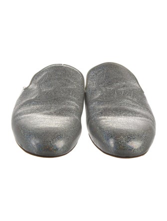 Christian Louboutin Leather Embroidered Accent Mules