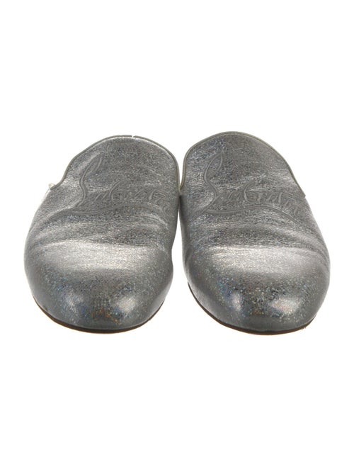 Christian Louboutin Leather Embroidered Accent Mules